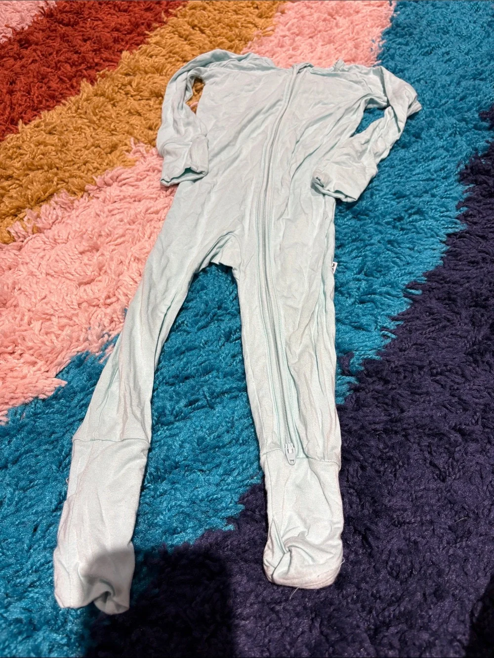 Little Sleepies Light Mint Footed One-Piece Zipper Pajamas